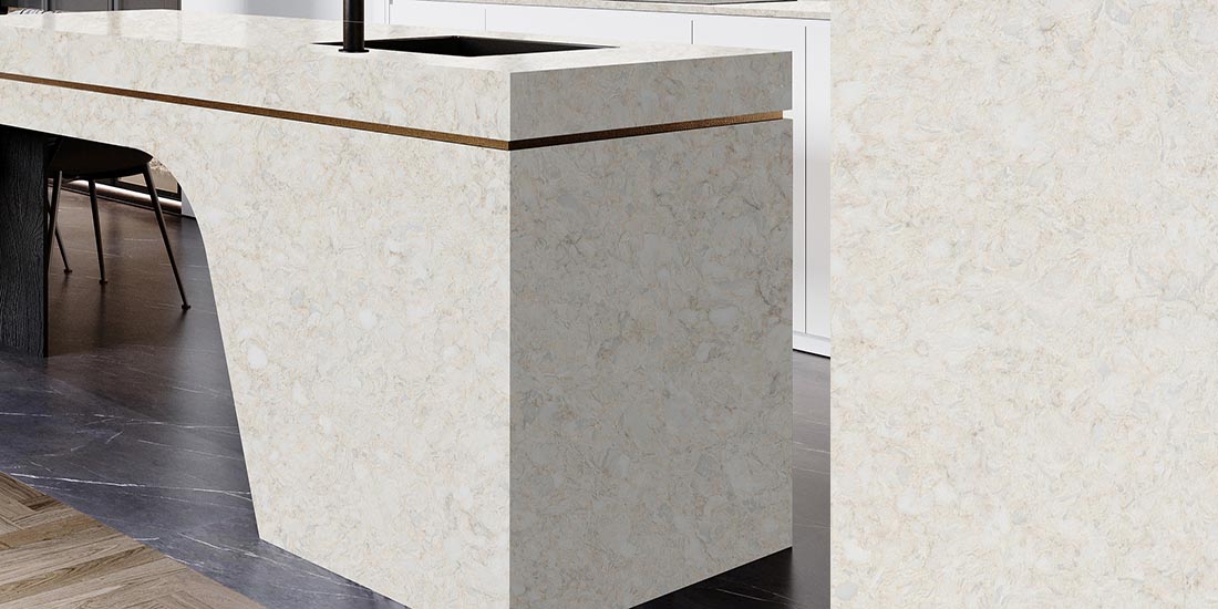 Barletta by CRL. Barletta by CRL Quartz kitchen worktop colour with close-up surface detail