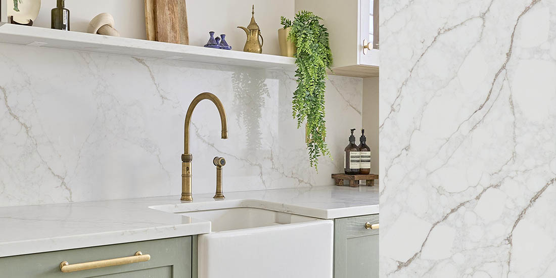 Modena by CRL Modena by CRL Quartz kitchen worktop colour with close-up surface detail