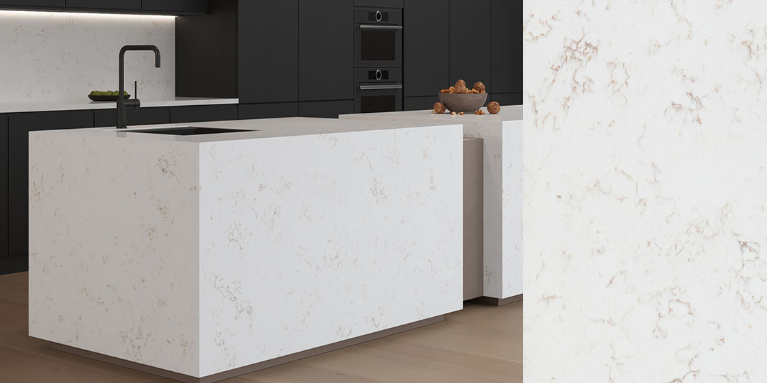 Verona Gold by CRL Verona Gold by CRL Quartz kitchen worktop colour with close-up surface detail